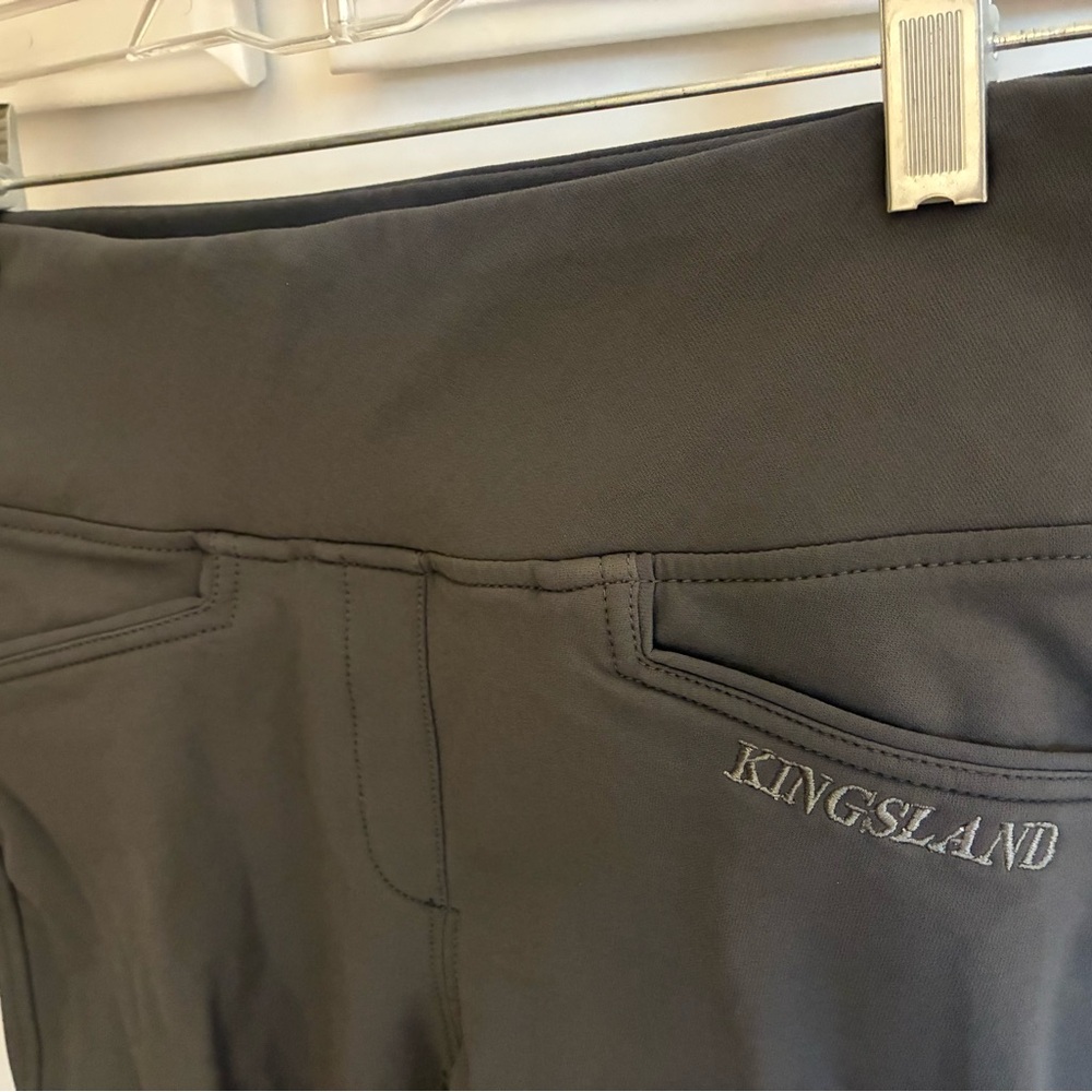 Women Kingsland Katja Gray Riding Leggings, full seat grip, size 34